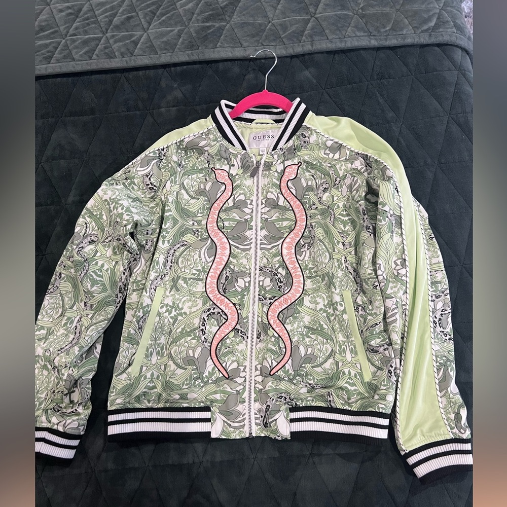 Guess light satin bomber jacket perfect for spring